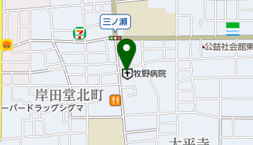 牧野病院の地図画像