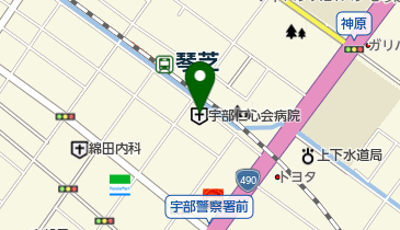 宇部仁心会病院の地図画像