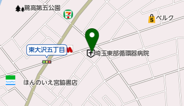 埼玉東部循環器病院の地図画像