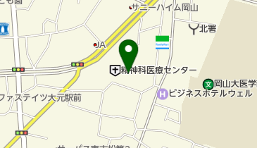 岡山県精神科医療センターの地図画像