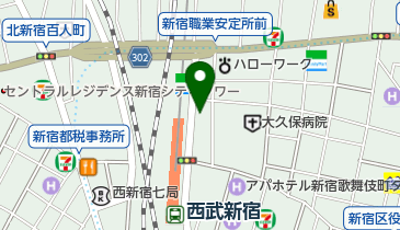 新宿形成外科の地図画像