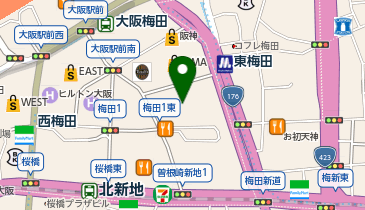膝の痛み専門 大阪梅田セルクリニックの地図画像