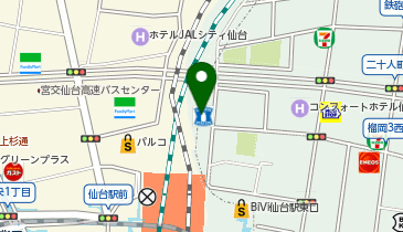 仙台駅ちゅら皮ふ科の地図画像