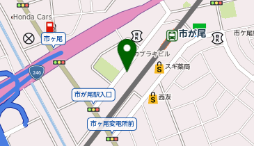 市が尾皮ふ科形成外科の地図画像