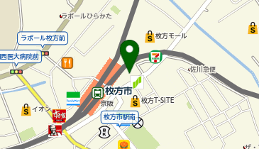 天の川レディースクリニックひらかた院の地図画像