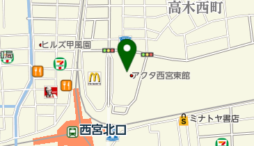 西宮北口歯科小児歯科矯正歯科口腔外科の地図画像