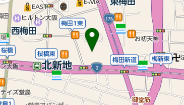 梅田クローバー歯科クリニックの地図画像