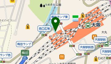 梅田リンガル 大阪オルソの地図画像