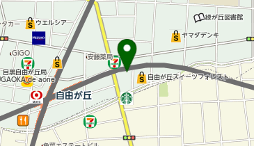 自由が丘ブライト歯科の地図画像