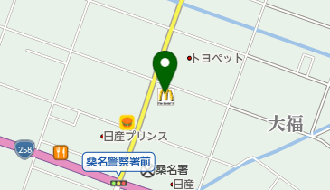 マクドナルド 桑名並木通り店の地図画像