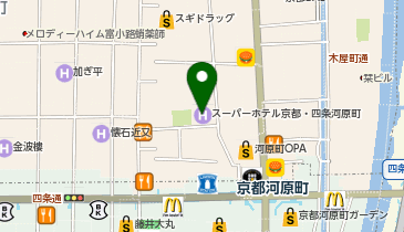 スーパーホテル京都・四条河原町の地図画像