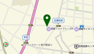 宮崎ファイブシーズホテルの地図画像