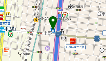 ローソン 上野五丁目昭和通店の地図画像