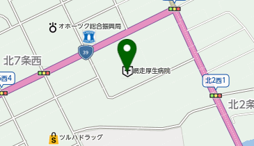 ローソンサテライト 網走厚生病院店の地図画像