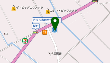 ローソン さくら市櫻野店の地図画像