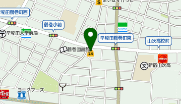 ローソンストア100 LS早稲田鶴巻町店の地図画像