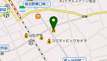 ローソンストア100 LS福生本町店の地図画像