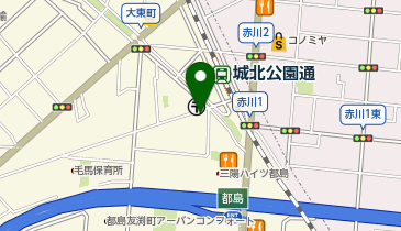 ローソン 城北公園通駅西店の地図画像