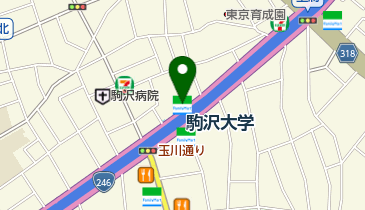 ファミリーマート 駒沢大学駅西口店の地図画像