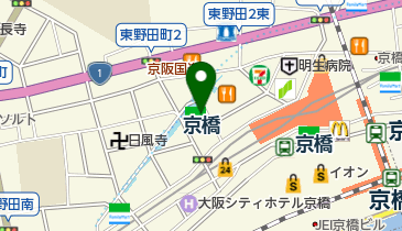 ファミリーマート 京橋片町口店の地図画像