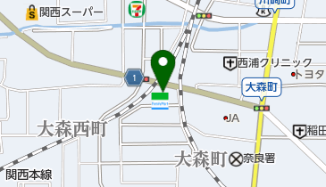 ファミリーマート 奈良大森町店の地図画像