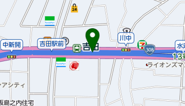 ファミリーマート 近鉄吉田駅改札外店の地図画像