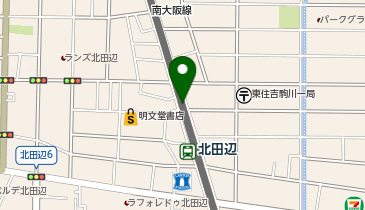 ファミリーマート 北田辺駅前店の地図画像