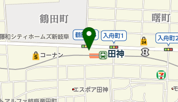 ファミリーマート 岐阜田神駅前店の地図画像