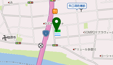 ファミリーマート 大田多摩川二丁目店の地図画像