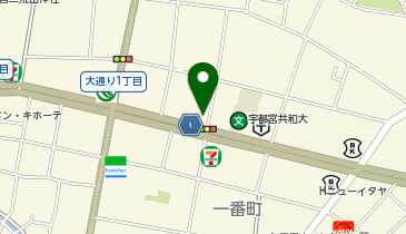 ファミリーマート 宇都宮大通り一丁目店の地図画像