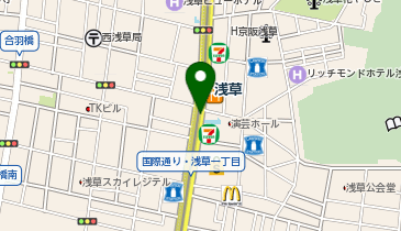 ファミリーマート TX浅草駅/S店の地図画像