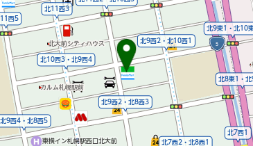 ファミリーマート 札幌北9条西2丁目店の地図画像