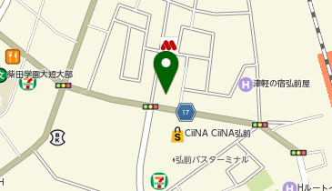 ゼッテリア CiiNACiiNA弘前店の地図画像
