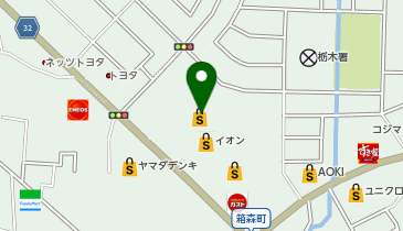 ゼッテリア 栃木イオン店の地図画像