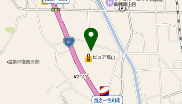 ゼッテリア ピュア高山店の地図画像