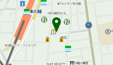 toto取扱 川越チャンスセンターの地図画像