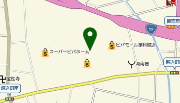 toto取扱 スーパービバホーム足利 大黒天宝くじの地図画像