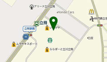 toto取扱 ららぽーと立川立飛 大黒天宝くじの地図画像