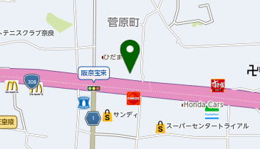 ダーツカフェ ガーデン奈良の地図画像