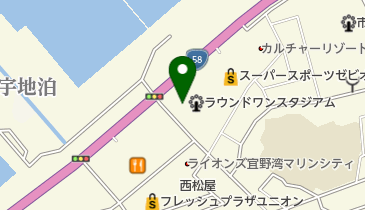 ラウンドワン沖縄宜野湾店の地図画像