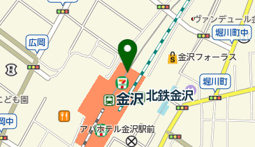 JR金沢駅 百番街ふれあい館 トイレの地図画像