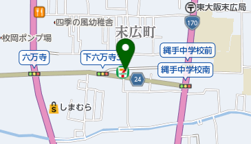 セブンイレブン 東大阪下六万寺町店 トイレの地図画像