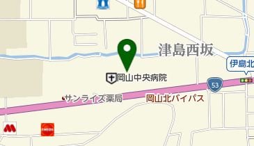 岡山中央病院 トイレの地図画像