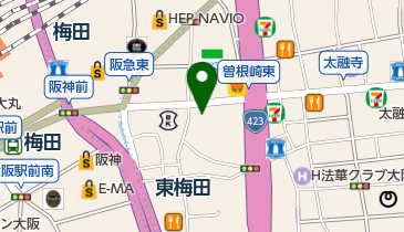 うめだ 花月 トイレの地図画像