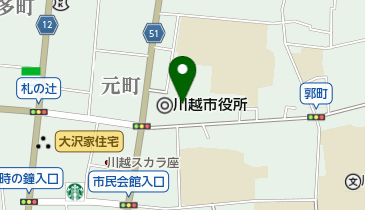 川越市役所 トイレの地図画像