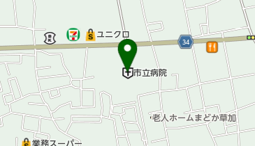 草加市立病院 トイレの地図画像