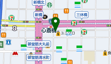 ジョイサウンド 心斎橋店 トイレの地図画像