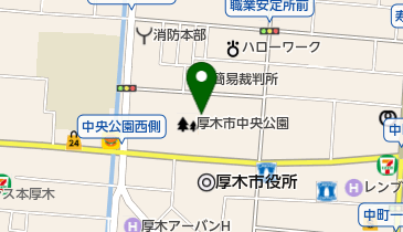厚木市中央公園 地下 トイレの地図画像