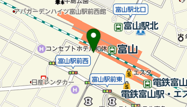 JR富山駅 南正面改札 トイレの地図画像