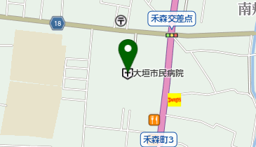 大垣市民病院 1F 西廊下付近 トイレの地図画像